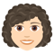 Woman- Light Skin Tone- Curly Hair emoji on Emojione